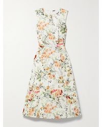 Adam Lippes - Eloise Floral-Print Cotton-Blend Twill Midi Dress - Lyst