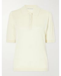 Studio Nicholson - Ribbed Merino Wool And Silk-Blend Polo Sweater - Lyst