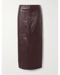 St. Agni - Paneled Leather Maxi Skirt - Lyst