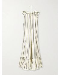 Marrakshi Life - Ruffled Striped Cotton Maxi Dress - Lyst