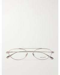 Saint Laurent - Sl 951 Opt Aviator-Style-Tone Metal Glasses - Lyst