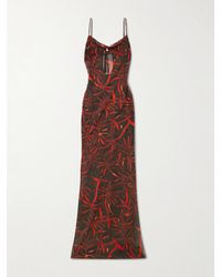 SARA CRISTINA - Palm Pearl-Embellished Recycled Silk-Georgette Coverup - Lyst