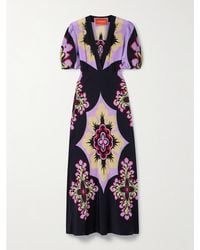 La DoubleJ - Marlene Printed Silk-Crepe Maxi Dress - Lyst