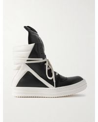 Rick Owens - Geobasket Two-Tone Leather High-Top Sneakers - Lyst