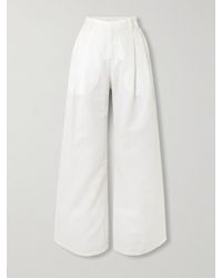 Brunello Cucinelli - Pleated High-rise Wide-leg Jeans - Lyst