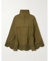 Sea - Vittoria Broderie Anglaise-Trimmed Shell Jacket - Lyst
