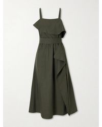 Proenza Schouler - Reign Belted Cotton-Blend Midi Dress - Lyst