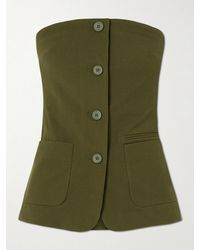STAUD - Brigade Strapless Twill Bustier Top - Lyst
