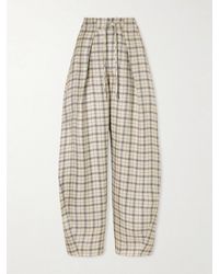 Kallmeyer - Clemence Pleated Checked Linen-Blend Pants - Lyst