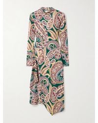 Etro - Asymmetric Open-Back Paisley-Print Stretch-Jersey Dress - Lyst