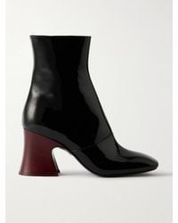 Chloé - Janis Patent-Leather Ankle Boots - Lyst