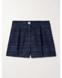 Violante Nessi - Pasolini Pleated Silk-Tweed Shorts - Lyst