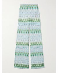 Missoni - Striped Metallic Crochet-Knit Straight-Leg Pants - Lyst