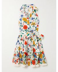 Cara Cara - Hannah Belted Floral-Print Cotton-Poplin Mini Shirt Dress - Lyst