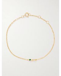 STONE AND STRAND - Tiny Goddess Armband Aus 14 Karat Mit Smaragd Und Diamant - Lyst