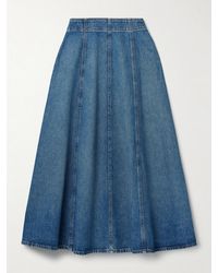 Ulla Johnson - The Uma Denim Midi Skirt - Lyst