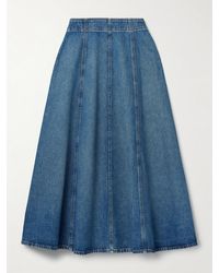 Ulla Johnson - The Uma Denim Midi Skirt - Lyst