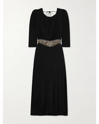 RIXO London - Elena 2 Draped Embellished Crepe Midi Dress - Lyst