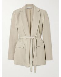 Max Mara - Uberta Blazer Aus Metallic-Jacquard-Strick Aus Einer Baumwollmischung Mit Bindegürtel - Lyst