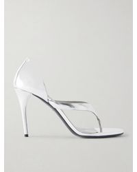Alaïa - Infradito 90 Metallic Leather Sandals - Lyst