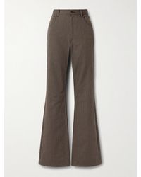 Nili Lotan - Pantalon Évasé En Serge De Coton À Rayures Roe - Lyst