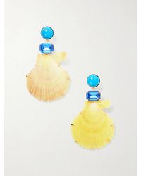 Jennifer Behr - Safira-Tone And Crystal-Embellished Seashell Earrings - Lyst