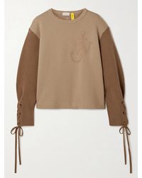 Moncler Genius - 1 Jw Anderson Two-Tone Embroidered Cotton-Jersey And Wool Top - Lyst