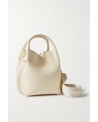 Loro Piana - Bale Canvas-Trimmed Textured-Leather Shoulder Bag - Lyst