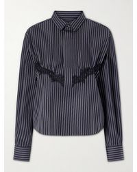 Sacai - Striped Lace-Trimmed Cotton-Blend Poplin Shirt - Lyst