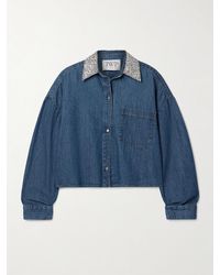 Twp - My Ex's Denim Cropped Crystal-Embellished Denim Shirt - Lyst