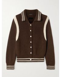 Mother - The Little Raquette Appliquéd Striped Alpaca Cardigan - Lyst