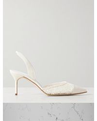 Manolo Blahnik - Capsli 70 Slingback-Pumps Aus Bestickter Spitze Und Crêpe Mit Spitzer Kappe - Lyst