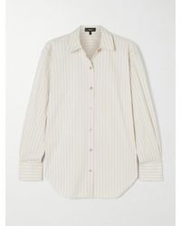 Theory - Striped Cotton-Blend Poplin Shirt - Lyst