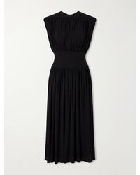 Anine Bing - Fran Gathered Crepe Midi Dress - Lyst