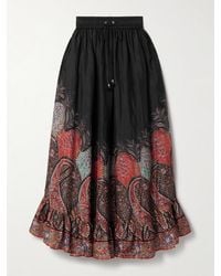 Zimmermann - Rhiannon Maxirock Aus Bioseide Mit Paisley-Muster Und Rüsche - Lyst