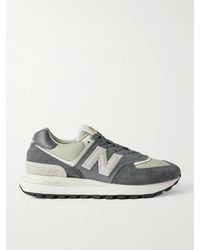 New Balance - 574 Leather, Suede And Mesh Sneakers - Lyst