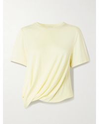 Loewe - Embroidered Asymmetric Draped Jersey T-Shirt - Lyst