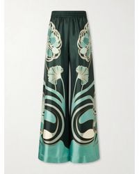 La DoubleJ - Palazzo Printed Silk-Twill Wide-Leg Pants - Lyst