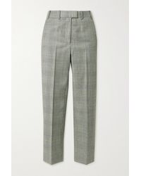 Cefinn Tatum Cropped Prince Of Wales Checked Wool Pants - Gray