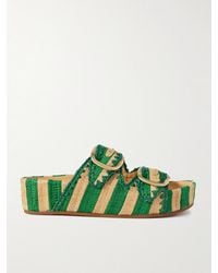 Loeffler Randall - Theo Two-Tone Raffia Sandals - Lyst