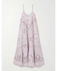 Sea - Iyla Broderie Anglaise Cotton Midi Dress - Lyst