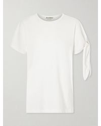 JW Anderson - Tie-Detailed Cotton T-Shirt - Lyst