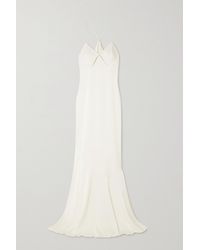 Galvan London Cutout Satin Gown - White