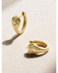 Anita Ko - Snake 18-Karat, Emerald And Diamond Hoop Earrings - Lyst