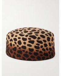 Gigi Burris Millinery - Lauren Leopard-Print Wool-Felt Pillbox Hat - Lyst
