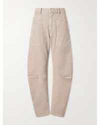 Nili Lotan - Shon Cotton-Blend Twill Barrel-Leg Pants - Lyst