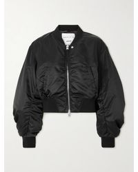 Agolde - Shoreditch Ski Club Jett Cropped Recycled Satin-Twill Bomber Jacket - Lyst
