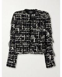Balmain - Cropped Embellished Metallic Tweed Jacket - Lyst