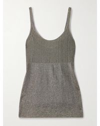 Adam Lippes - Rue Metallic Pointelle And Ribbed-Knit Tank - Lyst