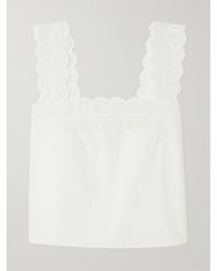 FRAME - The Eyelet Broderie Anglaise Organic Cotton Tank - Lyst